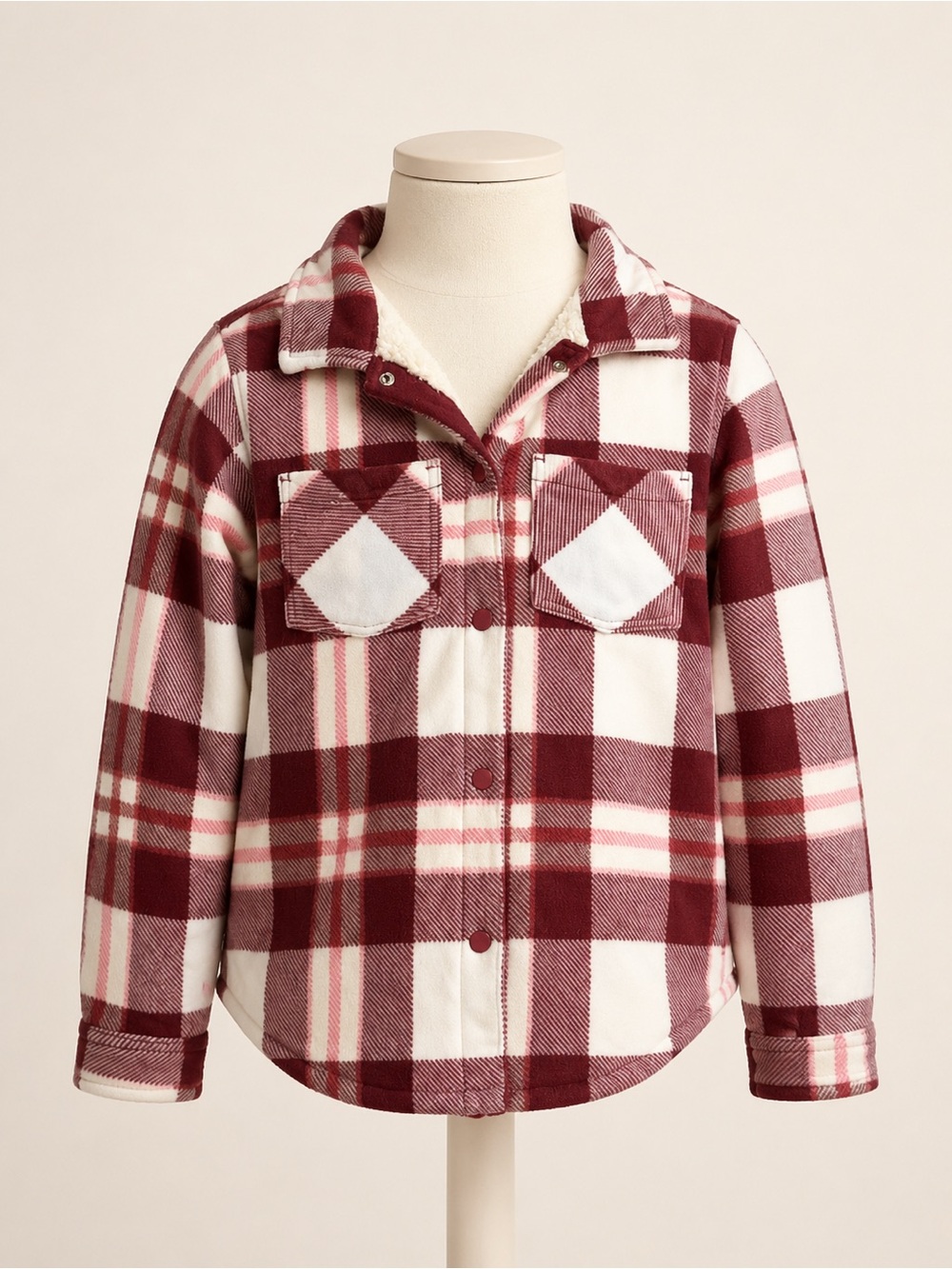 Member’s Mark Girls Plaid Sherpa Fleece Shacket XL 14/16